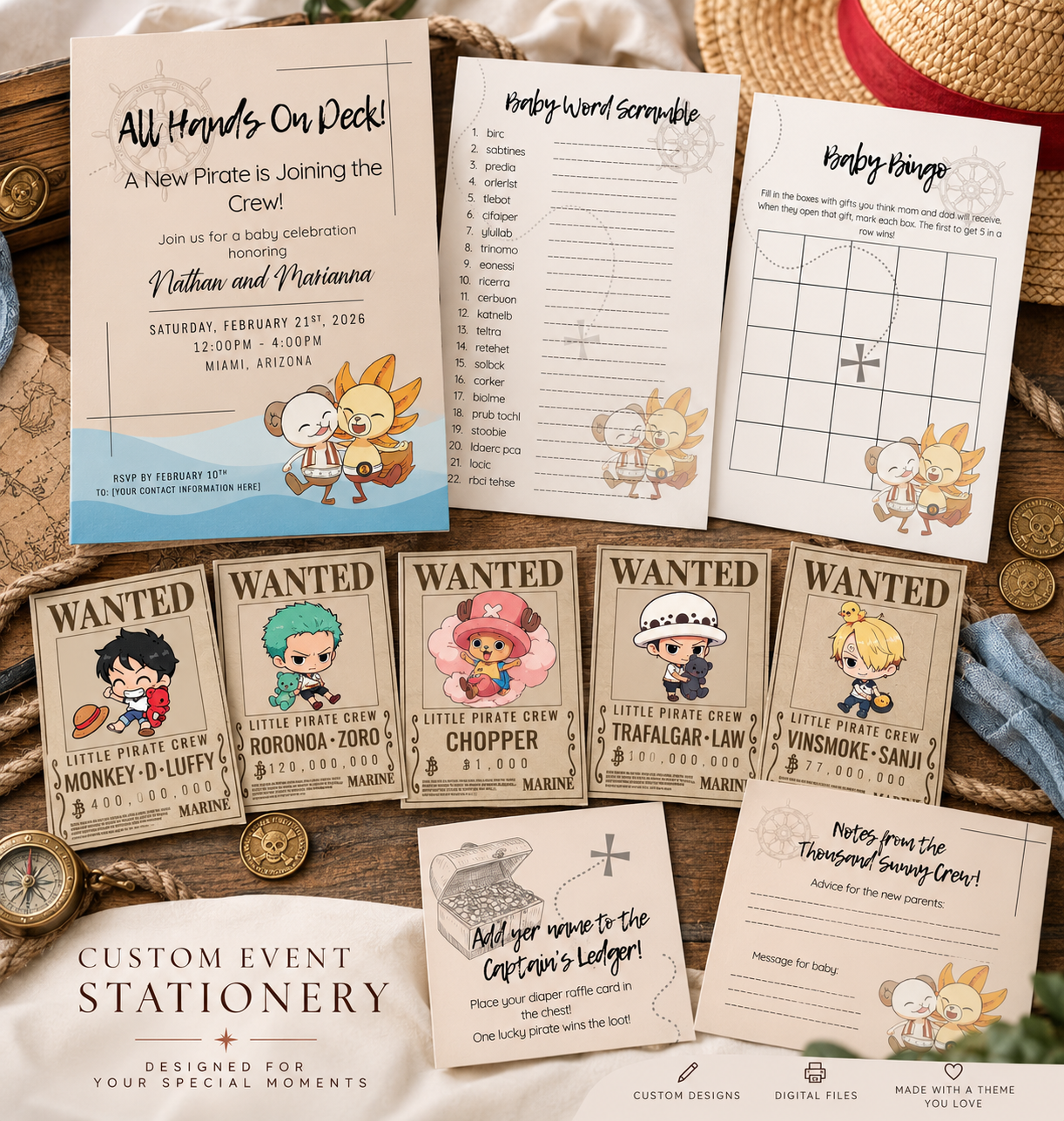 Elegant event stationery and invitation suite